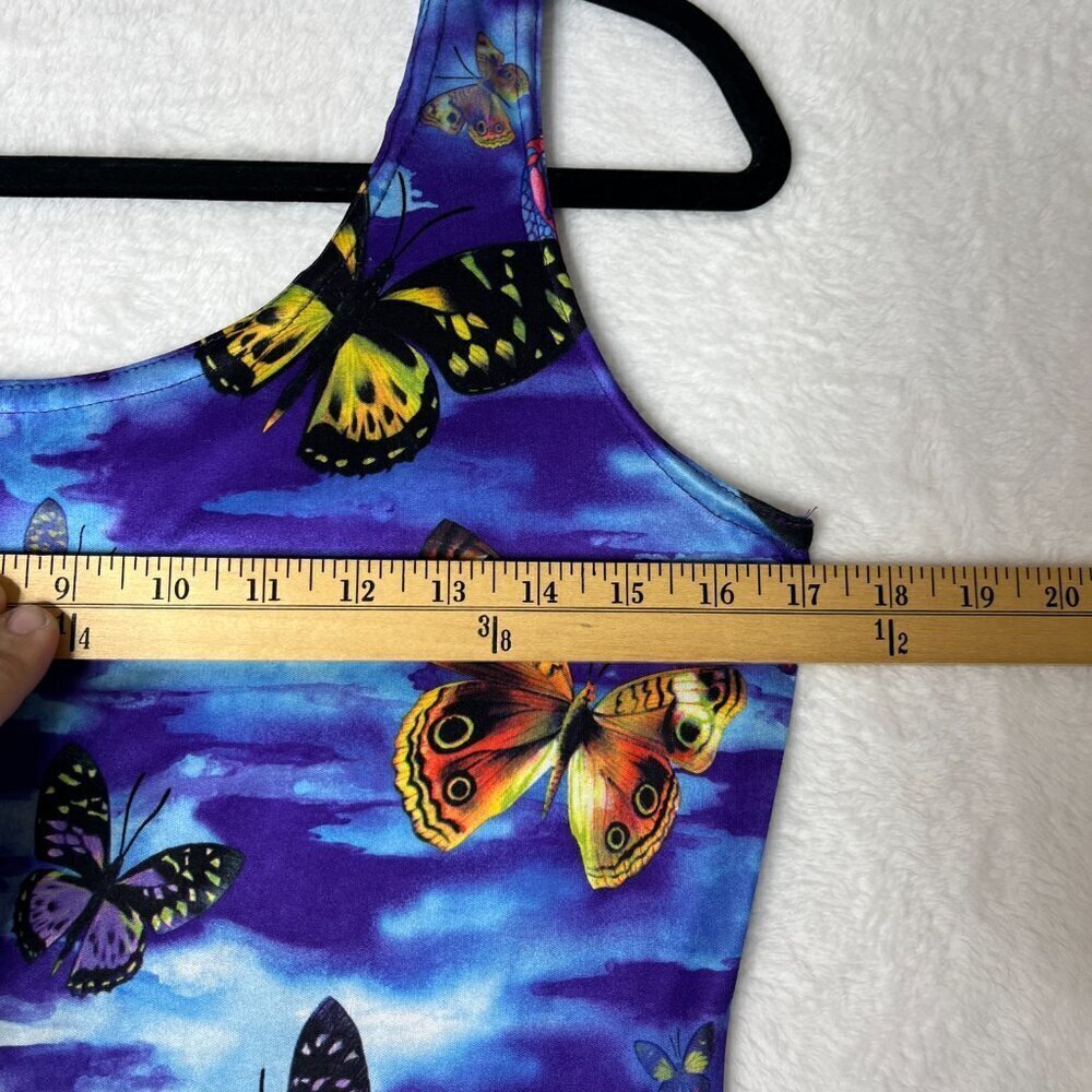 VNTG No Boundaries Clouds Butterflies Dragons Column Dress y2k 90s Junior sz M - Picture 7 of 8